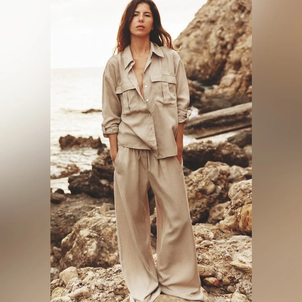 Zara wide leg pants, neutral